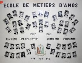 École des Arts et Métiers : mosaïque « Deuxième Spécialisation Cinquième Promotion 1962-1963 ».